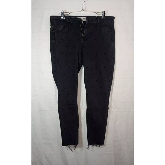 Old Navy Denim - Old Navy Rockstar Super Skinny Ankle Women's Size 12P Black Distressed Jeans